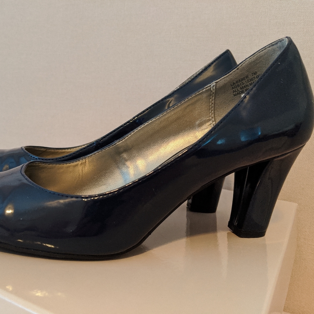 Navy Lauren Ashley Patent Heels